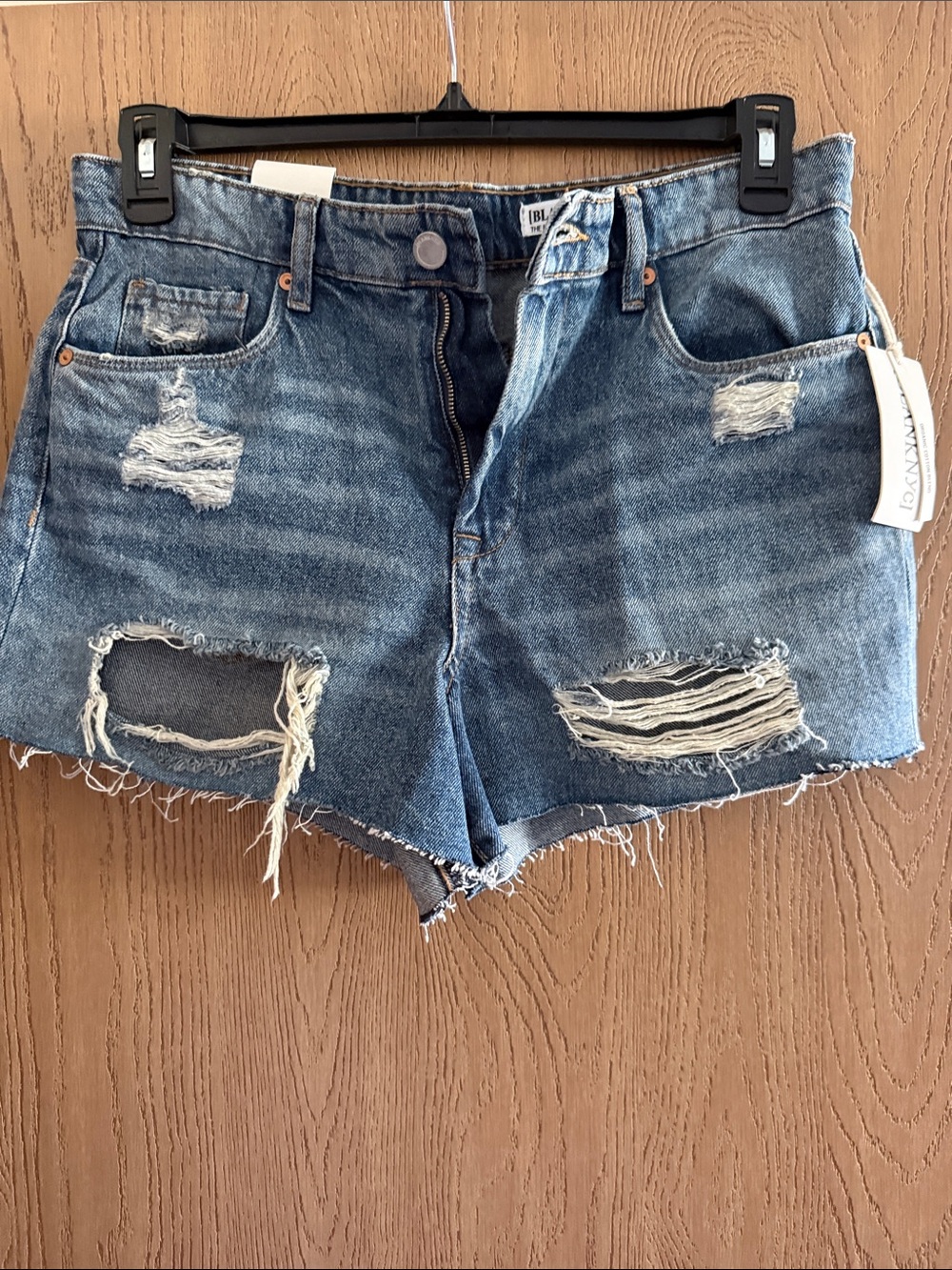 Blank NYC Distressed Blue Denim Cutoff Shorts